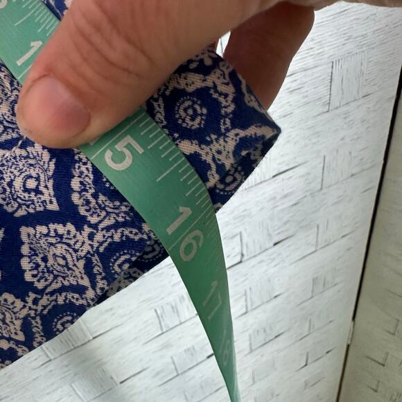 Lane Bryant blue & white shorts stretchy pull up pockets coastal boho plus size - Picture 7 of 10